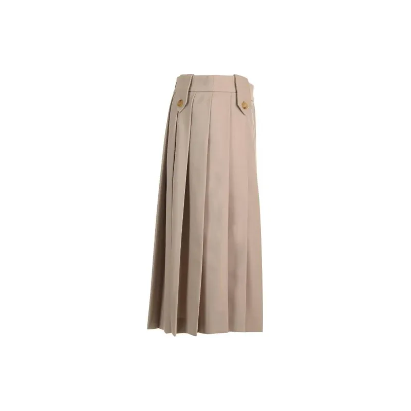 MIU MIU Pleated Gabardine Wool Skirt-2