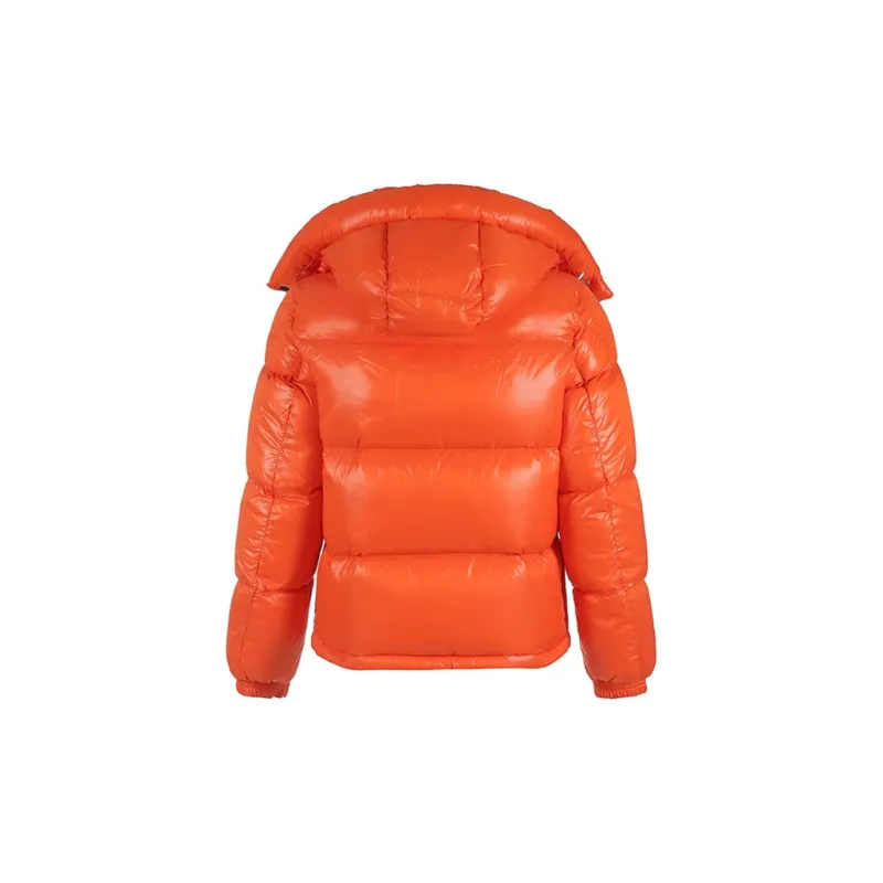 Moncler Down Jacket Men's Orange Tri-Color Stripes-1