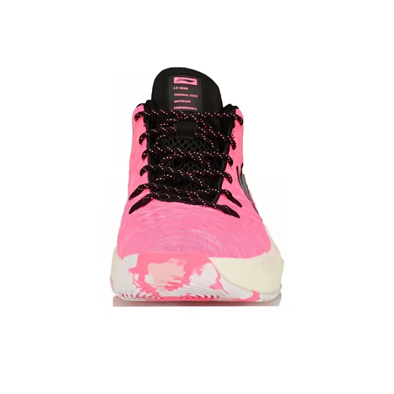LiNing YuShuai 13 Cushioned Anti Slip Wear Resistant Breathable Lightweight Mid Top Basketball Shoes Men's Black Pink-2