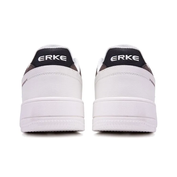 Erke Low Top Skateboard Shoes Men's White Black-3