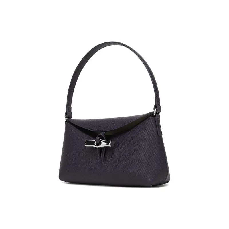 LONGCHAMP Roseau Grain Cow Leather Handbag Shoulder Bag Women's Purple-2