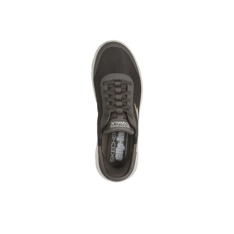 Skechers Go Walk Fle Anti Slip Wear Resistant Low Top Running Shoes Men's Brown-3