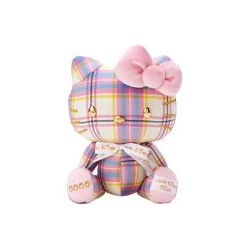 Sanrio Hello Kitty Formalwear Plaid 50th Anniversary Dolls Plush Doll 20cm High
