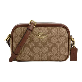COACH Jamie Coated Canvas Camera Bag Shoulder Bag Crossbody Bag Mini Women's Khaki
