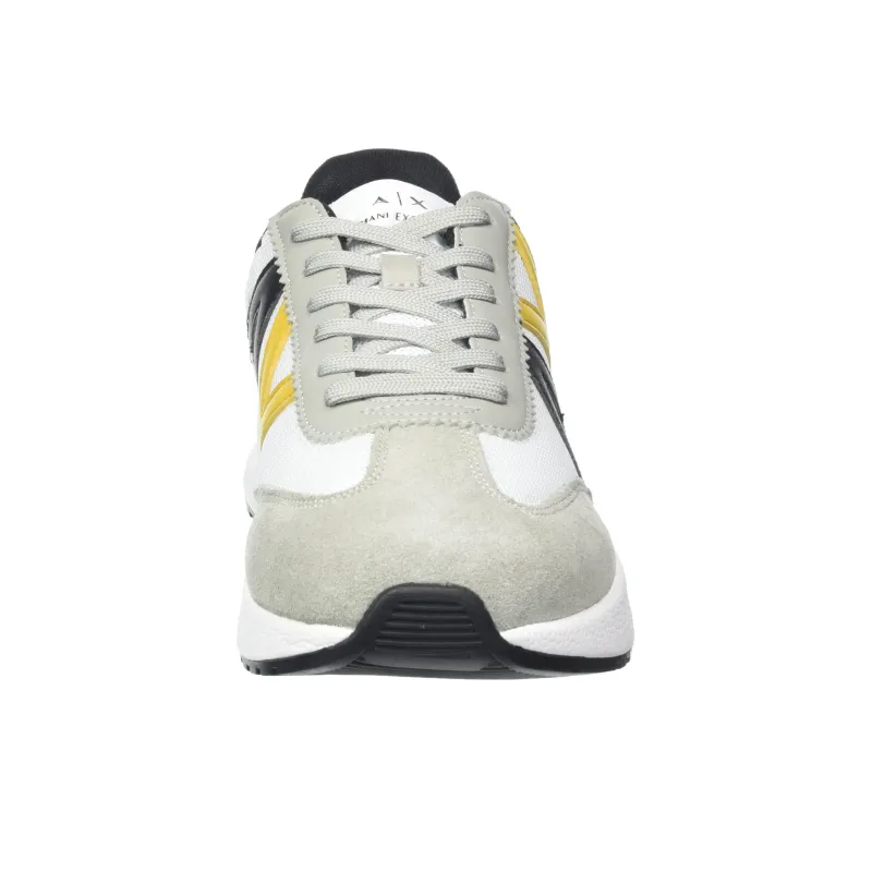 EMPORIO ARMANI Abrasion Resistant Low Top Casual Shoes Men's Gray White Yellow-2