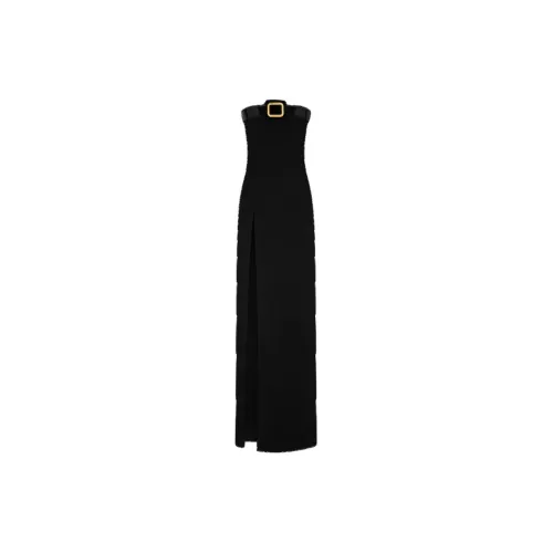 TOM FORD Strapless Leather-trim Maxi Dress