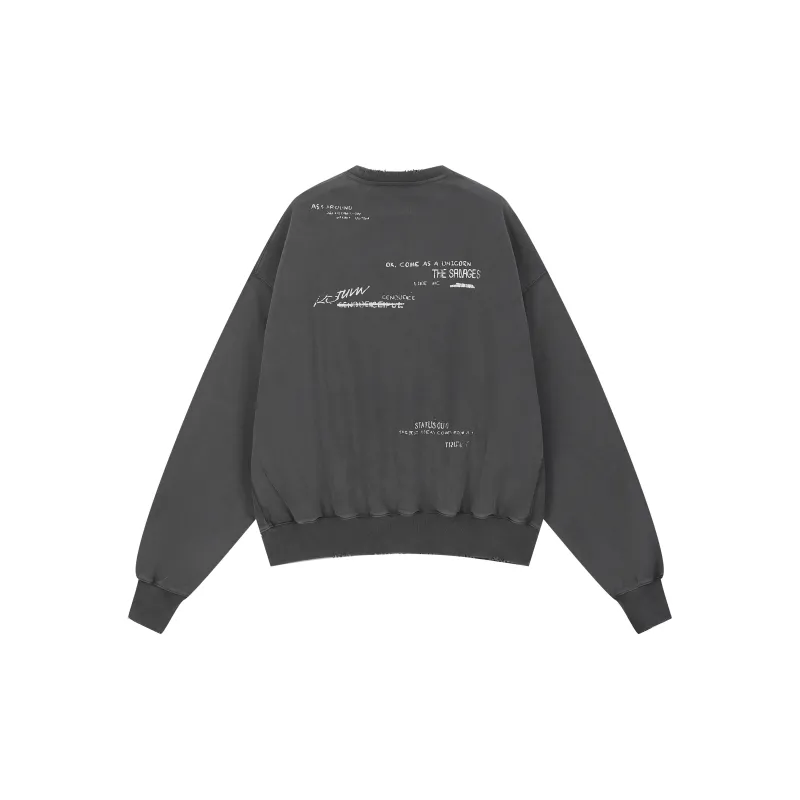 THE SALVAGES FASHION CLUB Sweatshirt Unisex Washed Gray-1