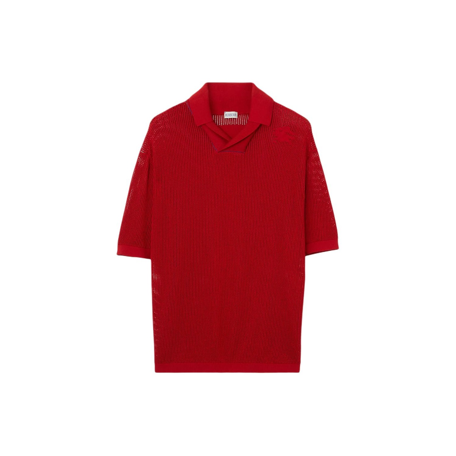 trends red burberry shirt polo POIZON