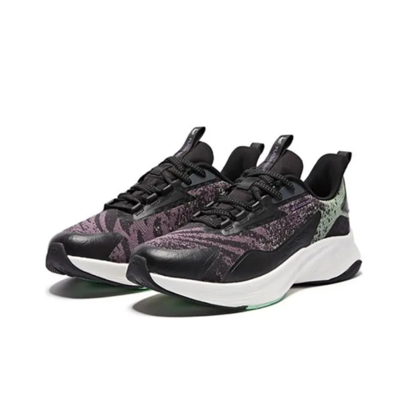 QIAODAN Swift 2.0 Anti Slip And Wear Resistant Lightweight Low Top Running Shoes Men's Black Purple-2