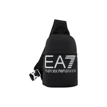 EMPORIO ARMANI Polyester One Shoulder Crossbody Bag, Sling Bag, Fanny Pack Unisex Black & White