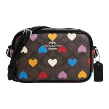 COACH PVC Camera Bag, Shoulder Bag, Crossbody Bag Mini Women's Dark Brown Print