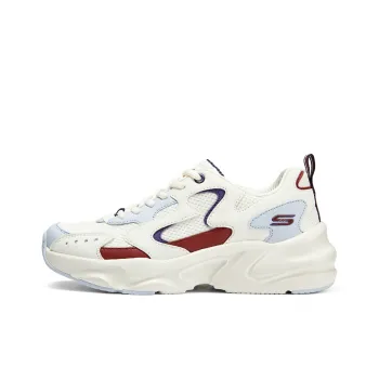 Skechers Cushioning Wear Resistant Low Top Chunky Sneakers Women's White
