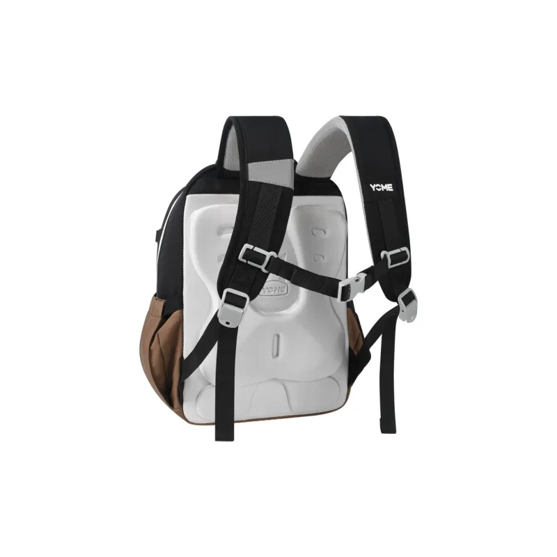 YOME Polyester Backpack Medium Size Unisex Khaki/Obsidian Black-9