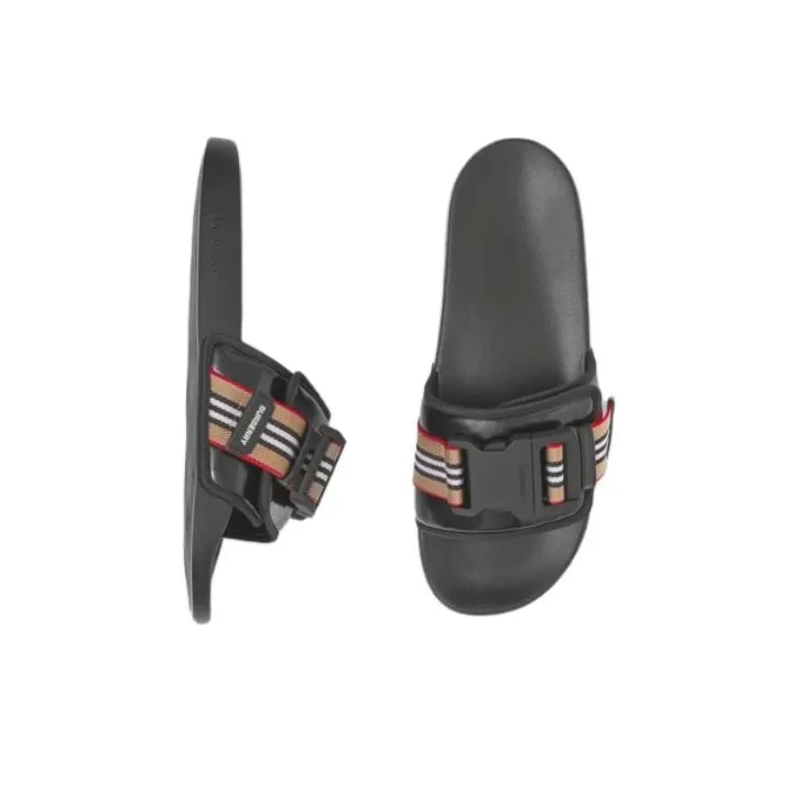 Burberry Fastener Slides Icon Stripe Men's-4