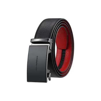 FAIRWHALE Red Genuine Leather Zodiac Year Men's Belt