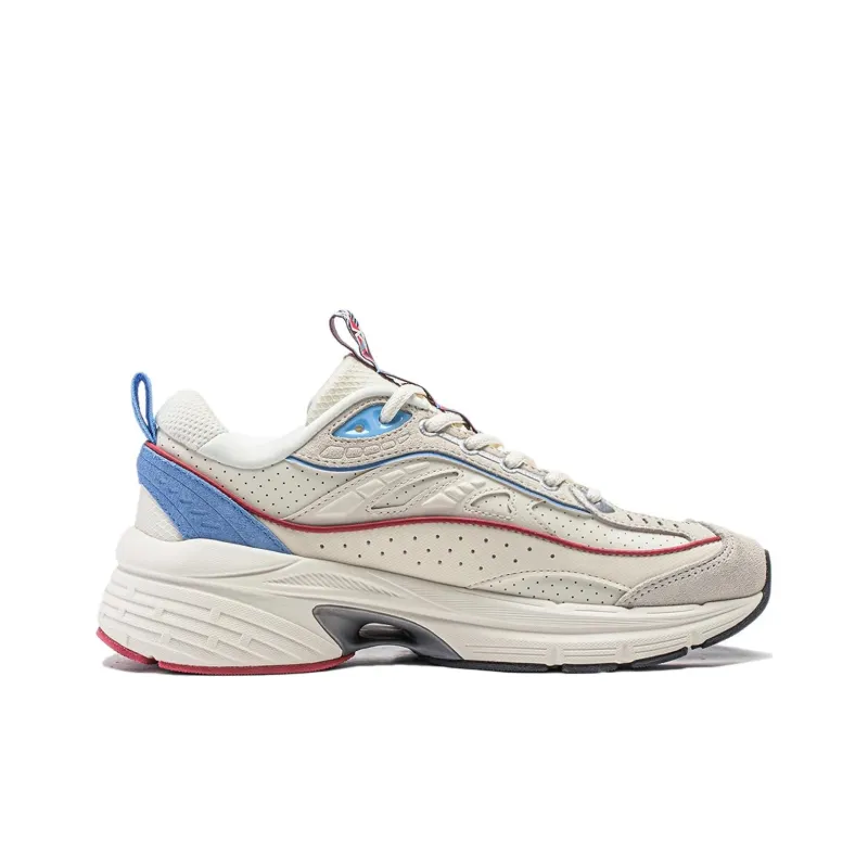 LiNing Comet LITE Cushioned Slip Resistant Abrasion Resistant Low Top Casual Shoes Women's White Blue-1