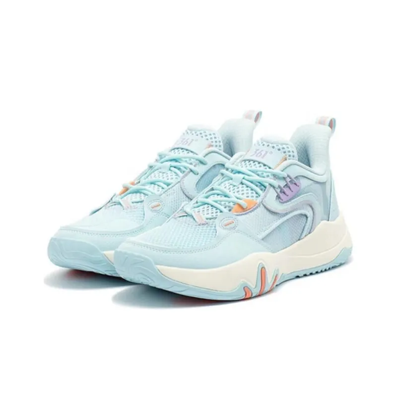 361° LAVA 2.0 Cushioned Slip Resistant Breathable Low Top Basketball Shoes Men's Blue White-3