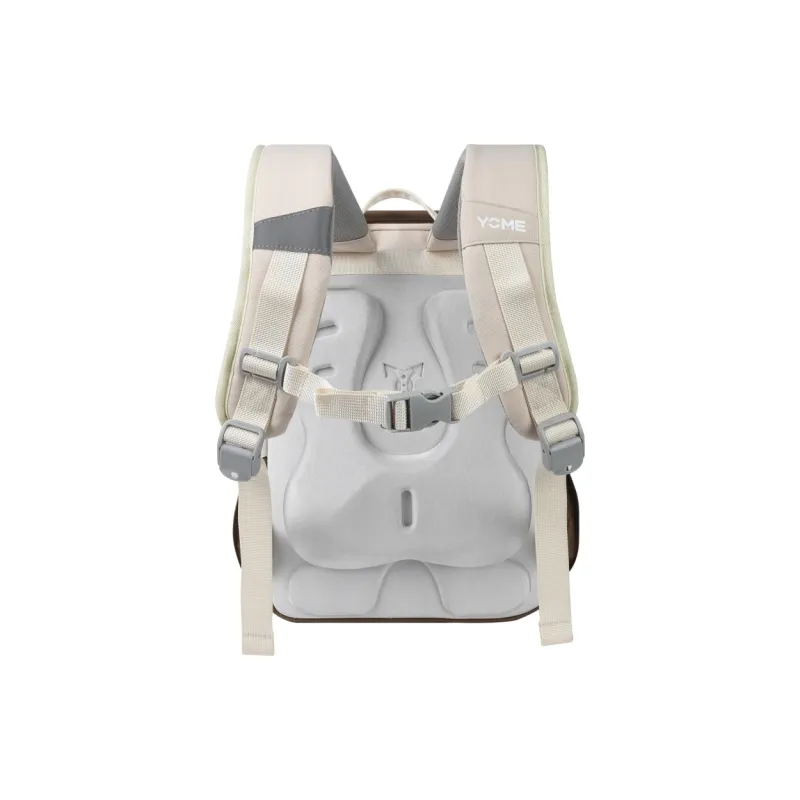 YOME Polyester Backpack Medium Size Unisex Khaki/Obsidian Black-4