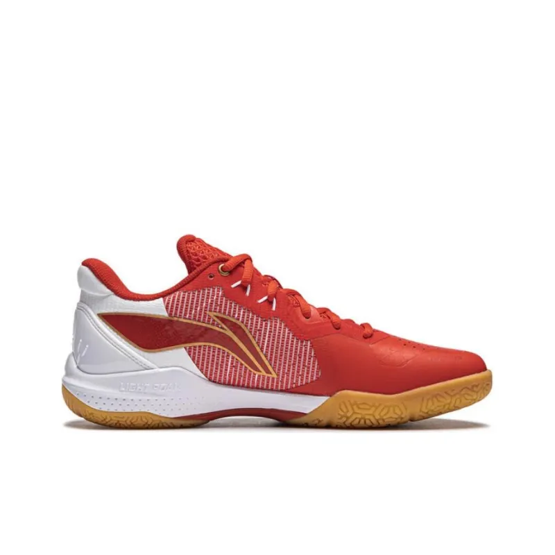 LiNing Cushioned Slip Resistant Low Top Badminton Shoes Unisex Red-1