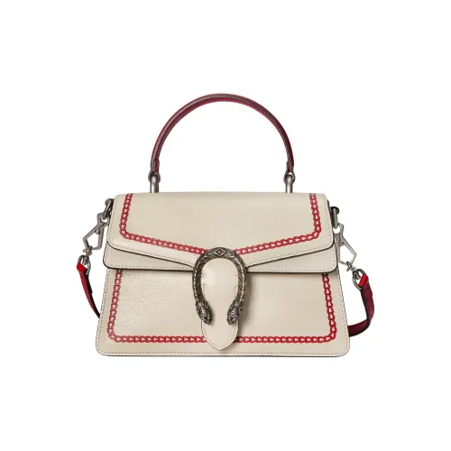 GUCCI Dionysus Leather Shoulder Bag Crossbody Bag Handbag Small Size Women's Ivory White