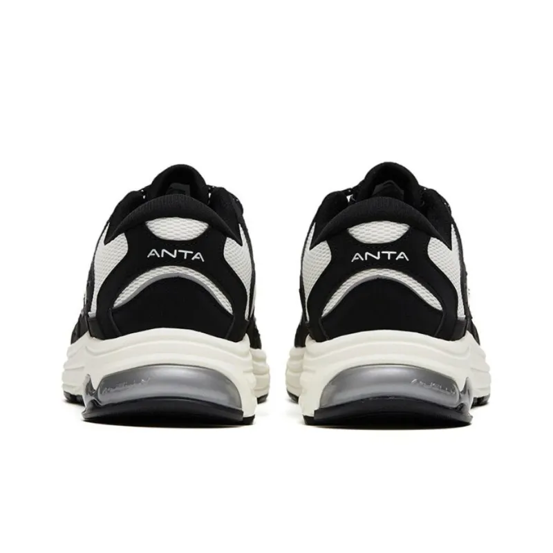 Anta Cushioning Anti Slip And Wear Resistant Low Top Running Shoes Men's White Black-3