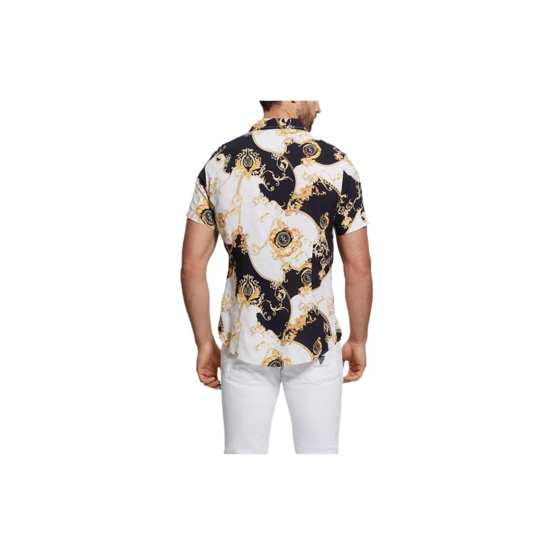 GUESS Shirts Men White Yellow-1