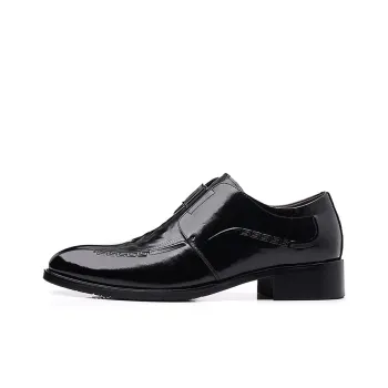GZZ Dress Shoes Men Low-Top Black