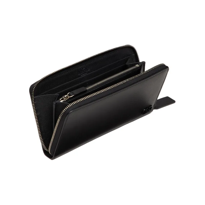 Valentino Vlogo Patent Leather Wallet Men's Black-2