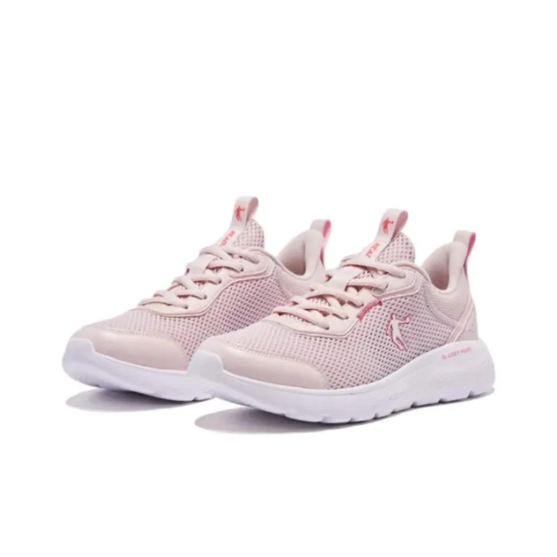 QIAODAN Anti Slip And Wear Resistant Breathable Low Top Running Shoes Women's Pink White-2