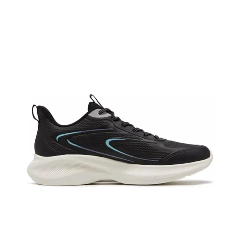 QIAODAN Wear-Resistant Low-Top Running Shoes Men's Black Blue-1
