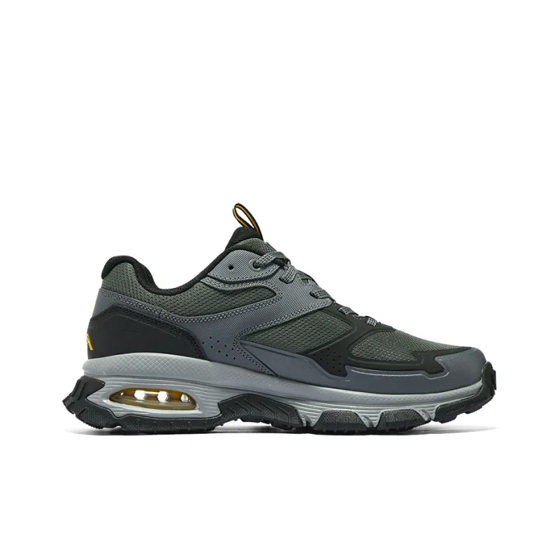 Skechers Cushioned Slip Resistant Lightweight Low Top Casual Shoes Men's Black Green-1