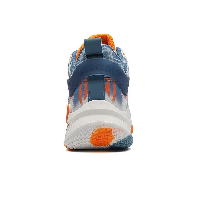 Warrior Abrasion Resistant Low Top Casual Running Shoes Men's White Gray Blue-3