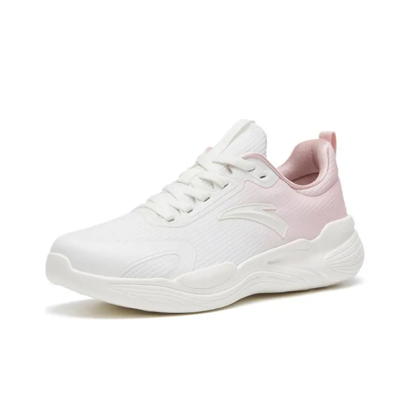 Anta Walking Shoes Collection Anti Slip Wear Resistant Low Top Training Shoes Women's White Pink-1