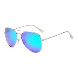 Silver Frame with Green Mirrored Lens