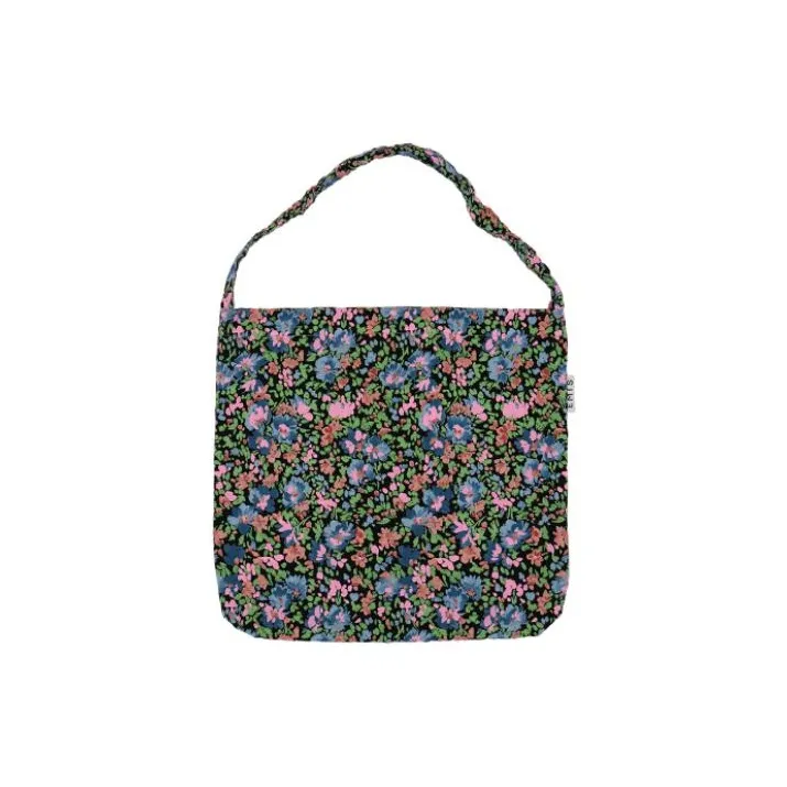 Emis Cotton Tote Bag Shopping Bag Handbag Regular Women's Black-0
