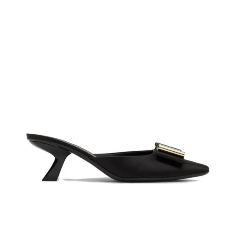 FERRAGAMO Lycia Wrap-toe Slippers Women's Black-1
