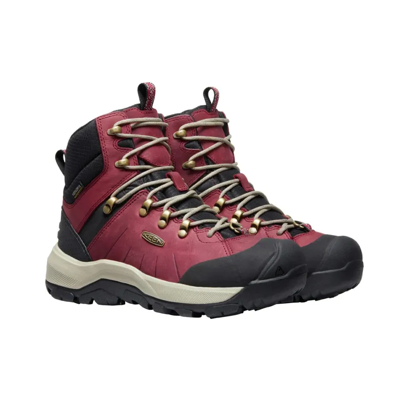 KEEN REVEL IV MID Abrasion Resistant Breathable High Top Outdoor Shoes Women's Red Black-2