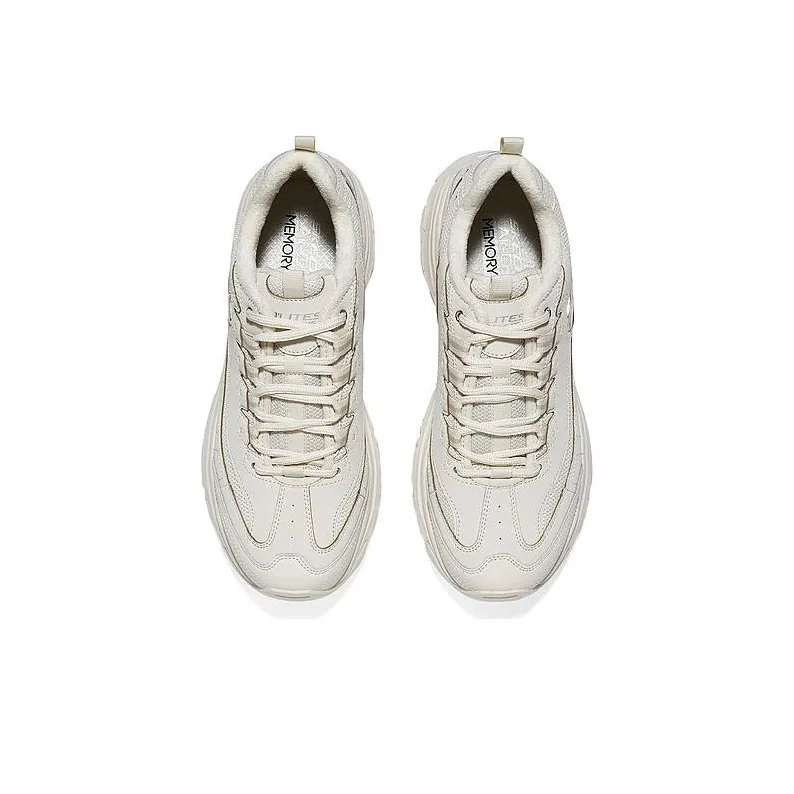Skechers D'Lites 1.0 Chunky Shoes 'Cream White'-2