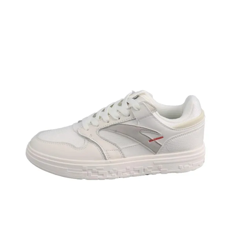 Anta Slip Resistant Cushioning Low Top Skateboard Shoes Men's White-0