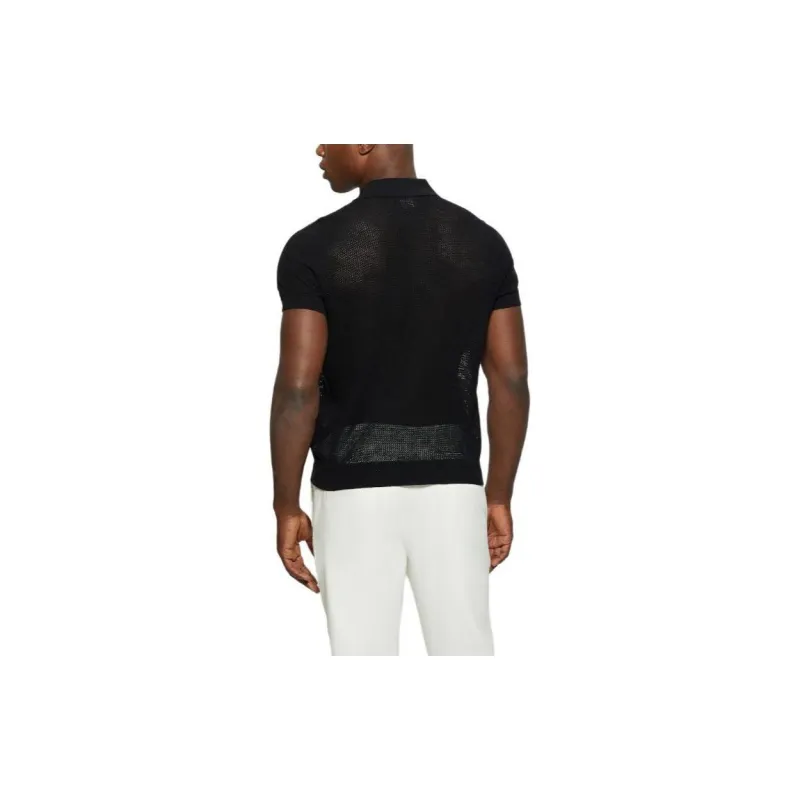 GUESS Eco Lenny Open-Stitch Polo Polo Shirt Men's Black-1