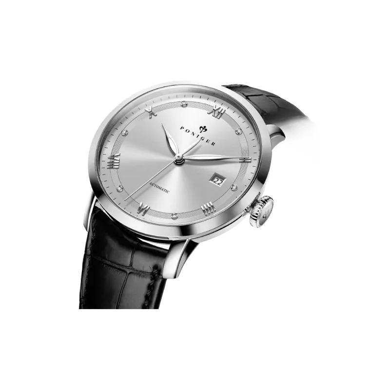 PONIGER Automatic Mechanical Movement Watch Men's Watches Gray Dial P9.17-B-13