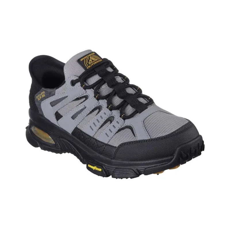 Skechers Anti Slip Wear Resistant Low Top Running Shoes Men's Black Gray-2