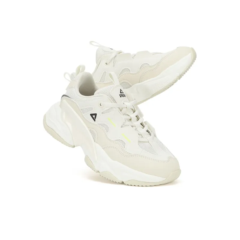 PEAK Chunky Sneakers Women's Low Top Off White/Beige-2