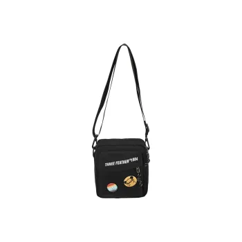 Deli Bear Nylon Crossbody Bag Shoulder Bag Unisex Black/Astronaut/Space Man/Letter