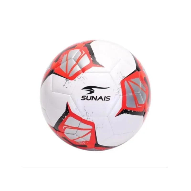 SUNAIS Size 5 Soccer TPU Machine Stitched Soccer Ball Unisex White Red-1