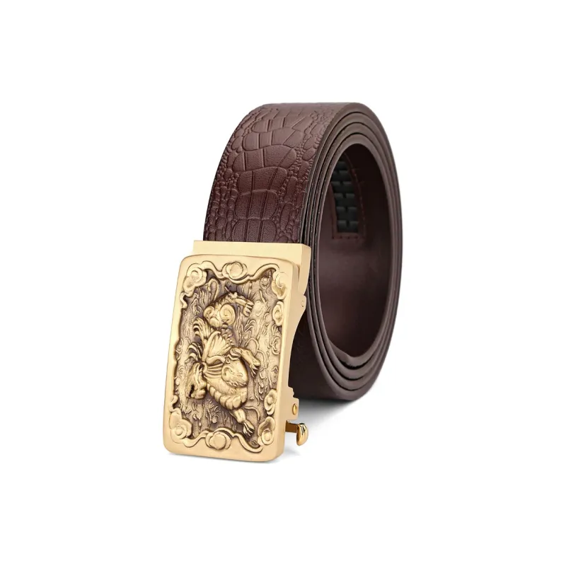 Cows Reign Single Layer Top Grain Cow Leather Leather Belts Men's 3.4CM-6