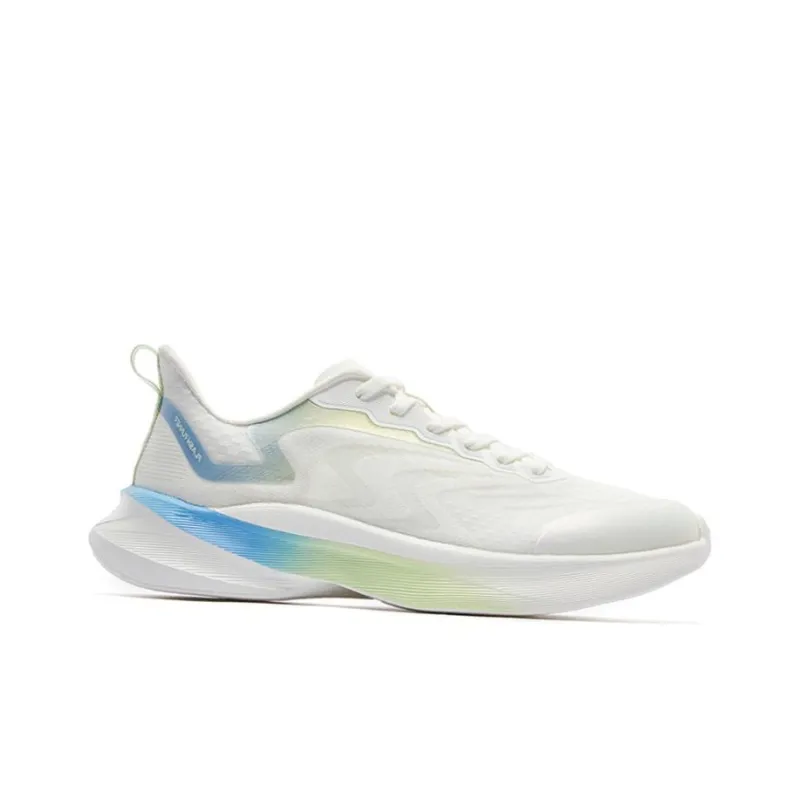 QIAODAN Light Speed 3.0 Anti Slip And Wear Resistant Lightweight Low Top Running Shoes Men's White Blue Green-1