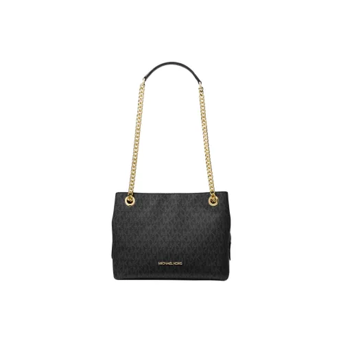 MICHAEL KORS Jet Set Coated Canvas Tote Bag Shopping Bag Handbag Shoulder Bag Medium Size Women's Black