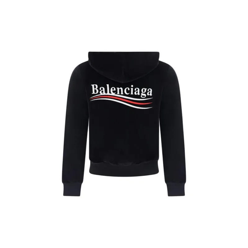 Balenciaga Logo Embroidered Zipped Hoodie-1