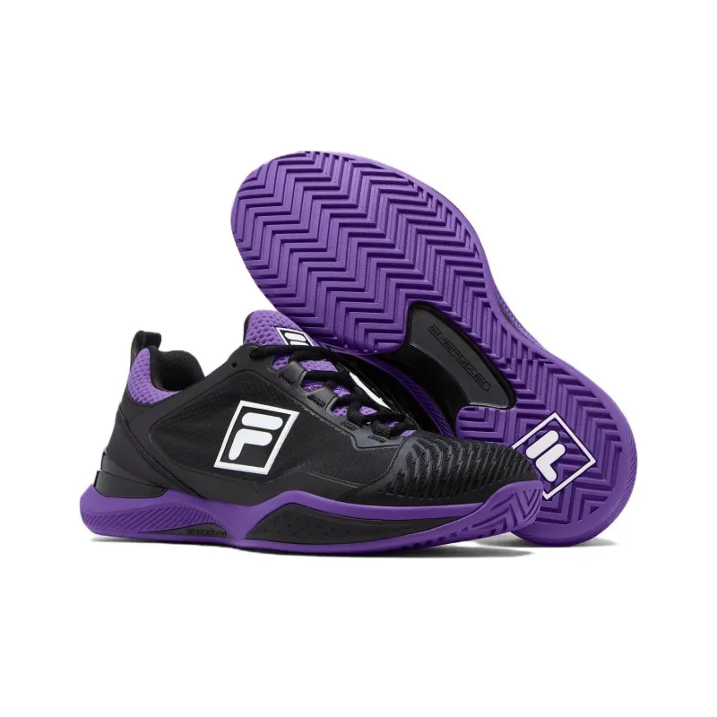 FILA Speedserve Energized Cushioning Low Top Running Shoes Men's Black Purple-3